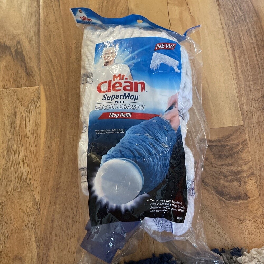 1 Pack Mr. Clean Super Twist Mop Heads Cotton Magic Eraser Refill